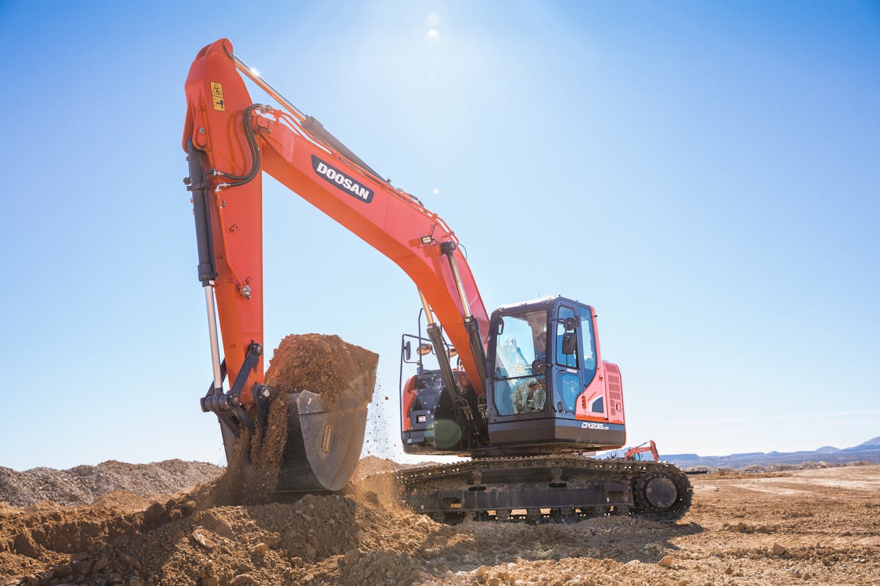 Crawler Excavator Digging in a Quary